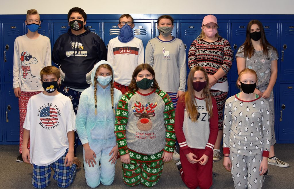 students during Pajama Day.