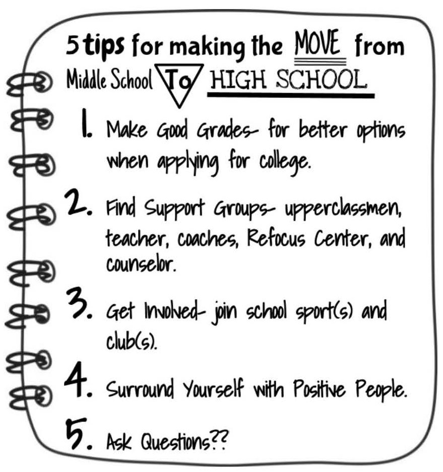 Tips for making the move from middle school to high school.